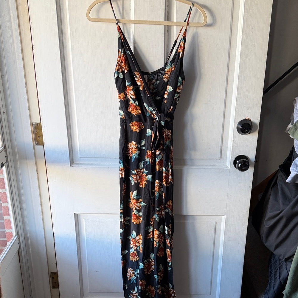 Xhilaration Floral Jumpsuit - Black and Orange
